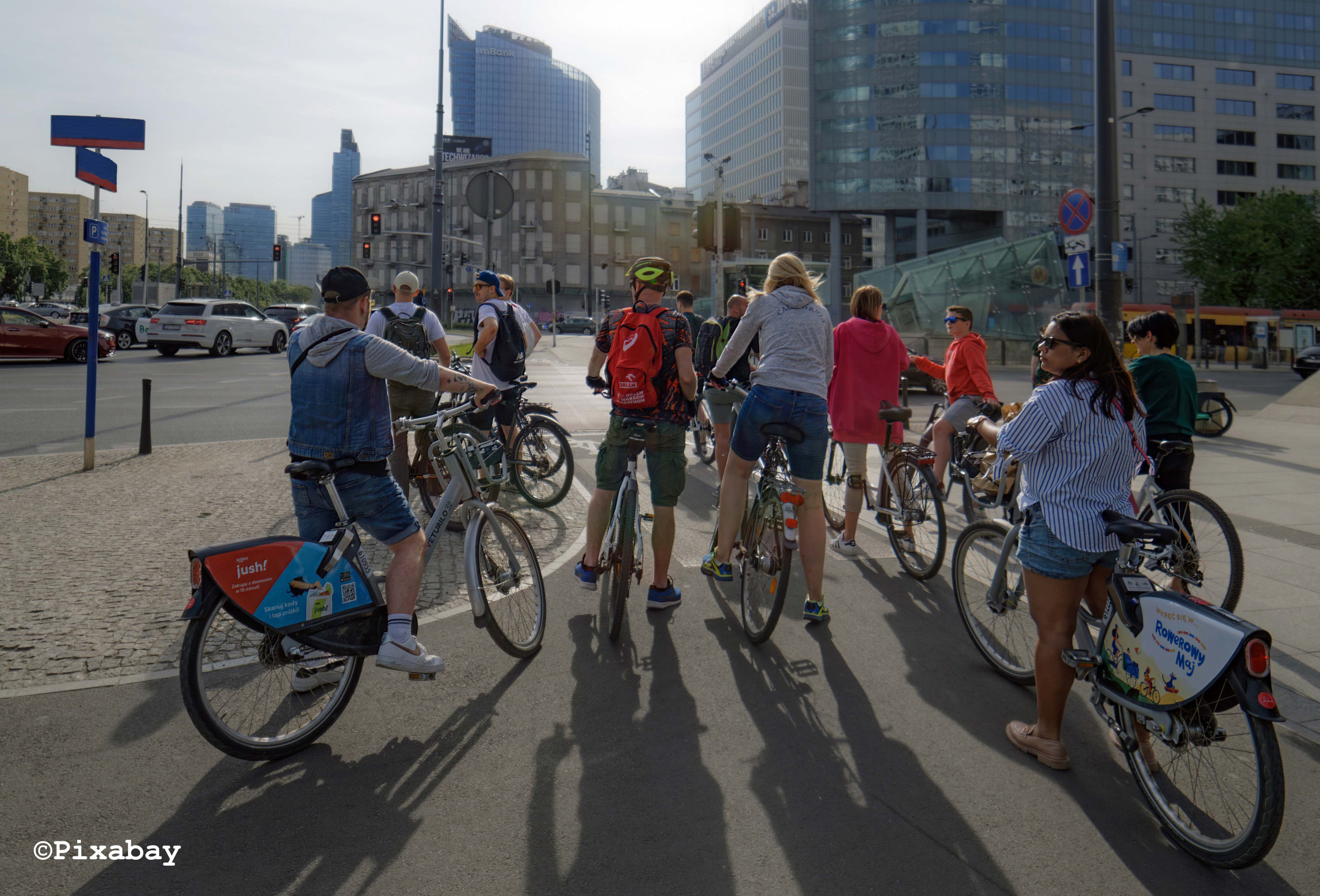 fietsers in de stad