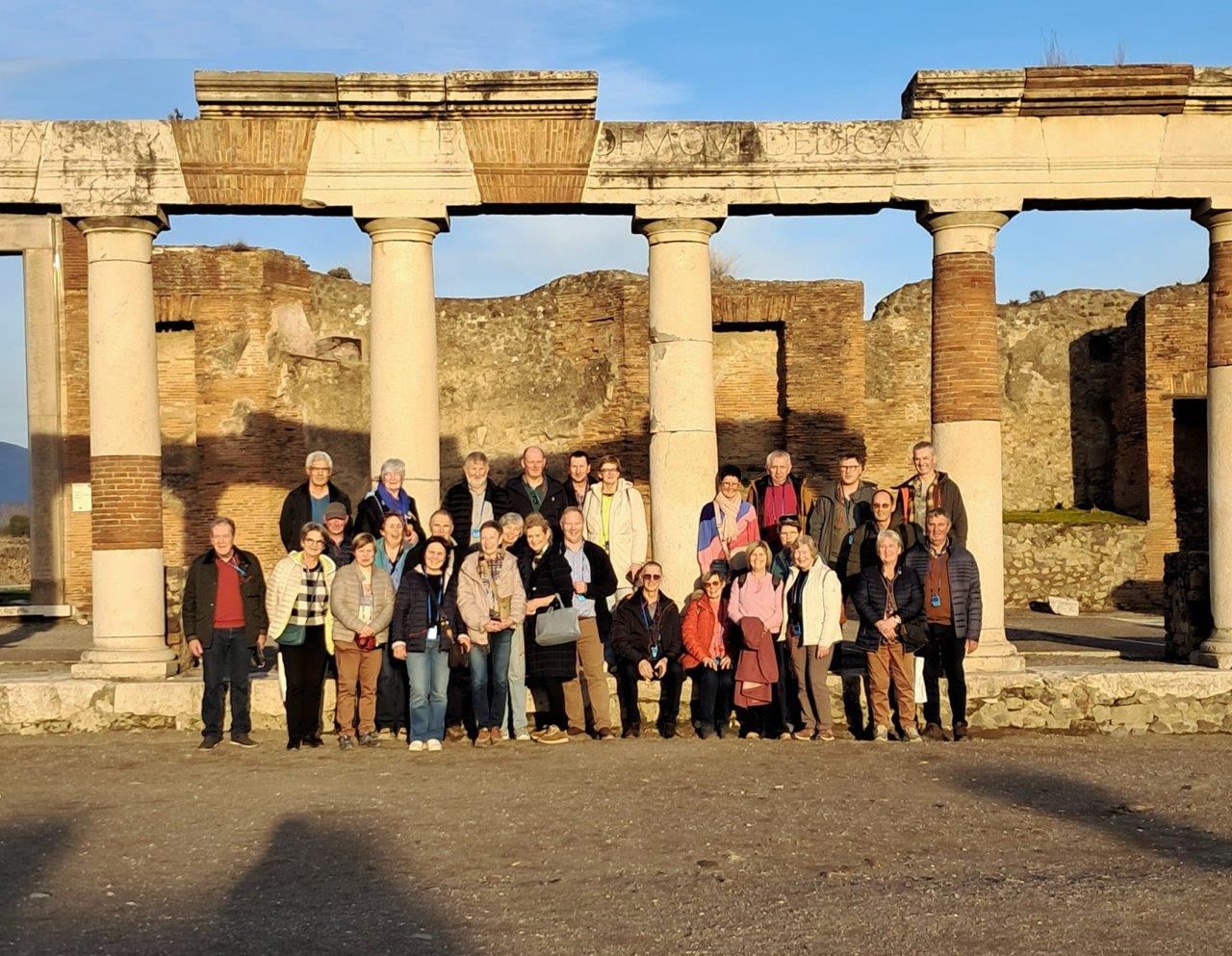 de groep in Pompei