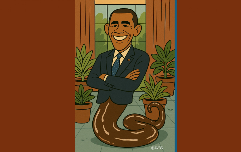 obama en platworm cartoon