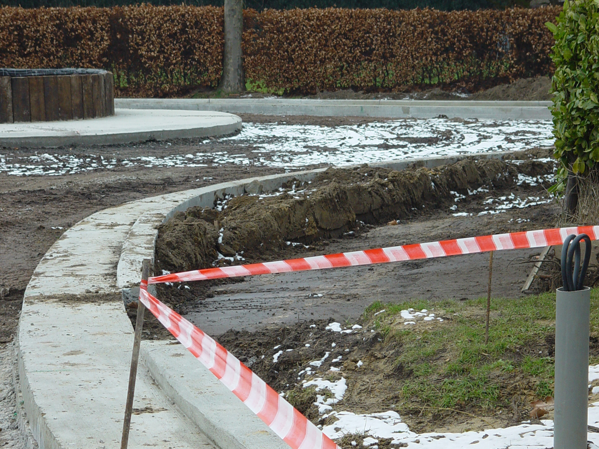 wegwerkaamheden met groen