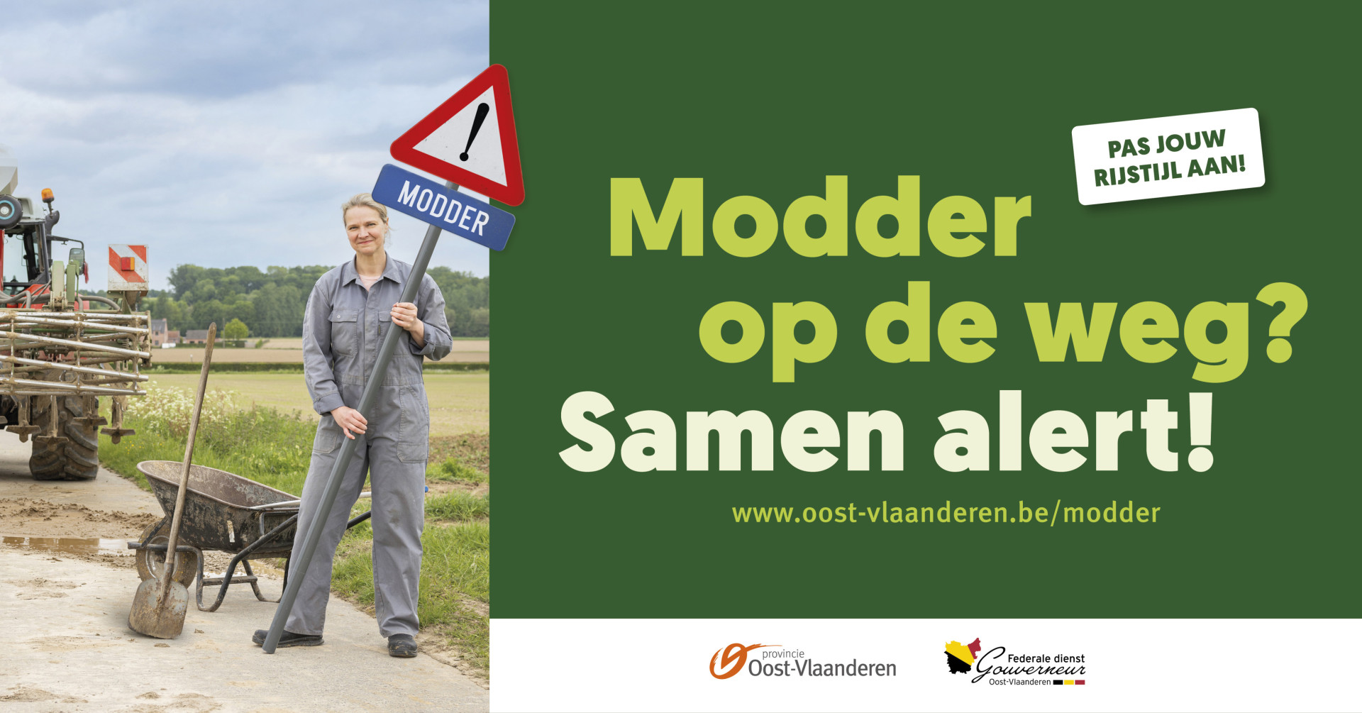 campagne modder op de weg